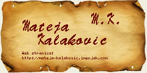 Mateja Kalaković vizit kartica